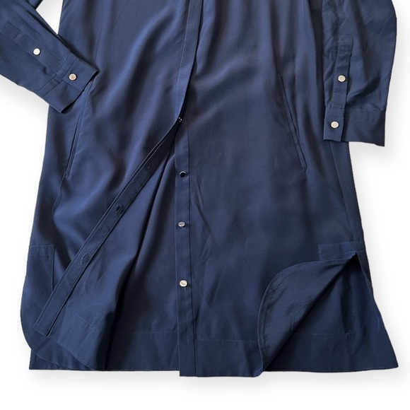 Diane Von Furstenberg Marianna Navy Silk Shirt Dress, Size 2 - Picture 7 of 13